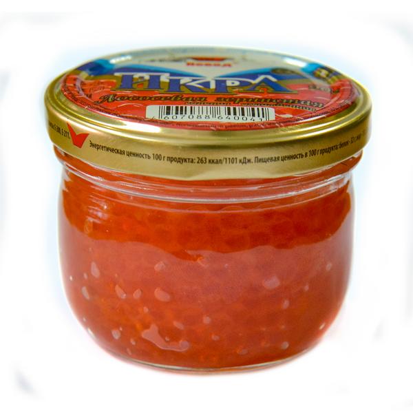 Икра лососевых стеклянная банка 90 гр.